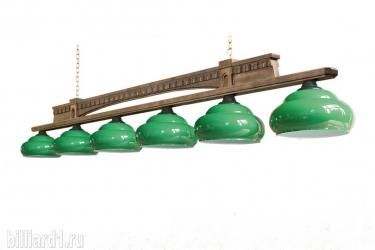Бильярдный светильник коллекция Русич, 4 плафона (пл. Александрия, дуб)